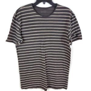All Saints Men's Gray Stripe Tshirt M